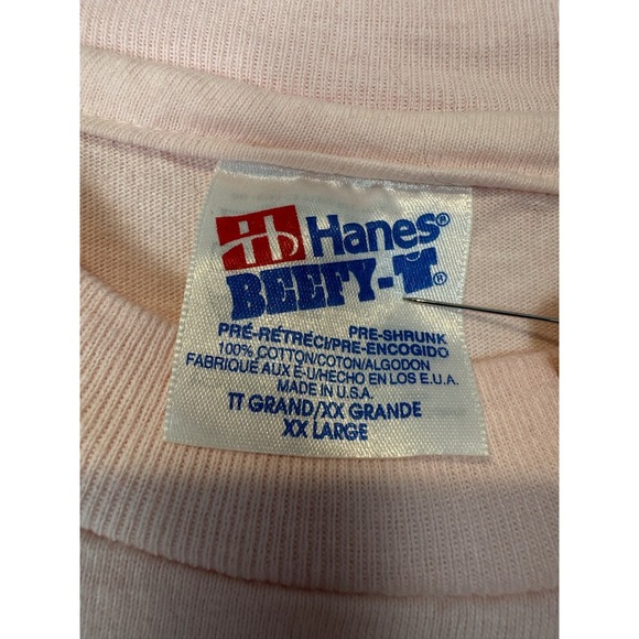 Vintage 90's Y2K XXL Willie Retired Handmade T-Shirt Pink Velvet Letters Hanes - Picture 5 of 9